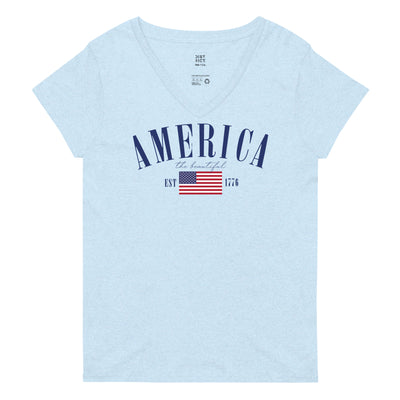 'America Est. 1776' Womens Recycled V-Neck