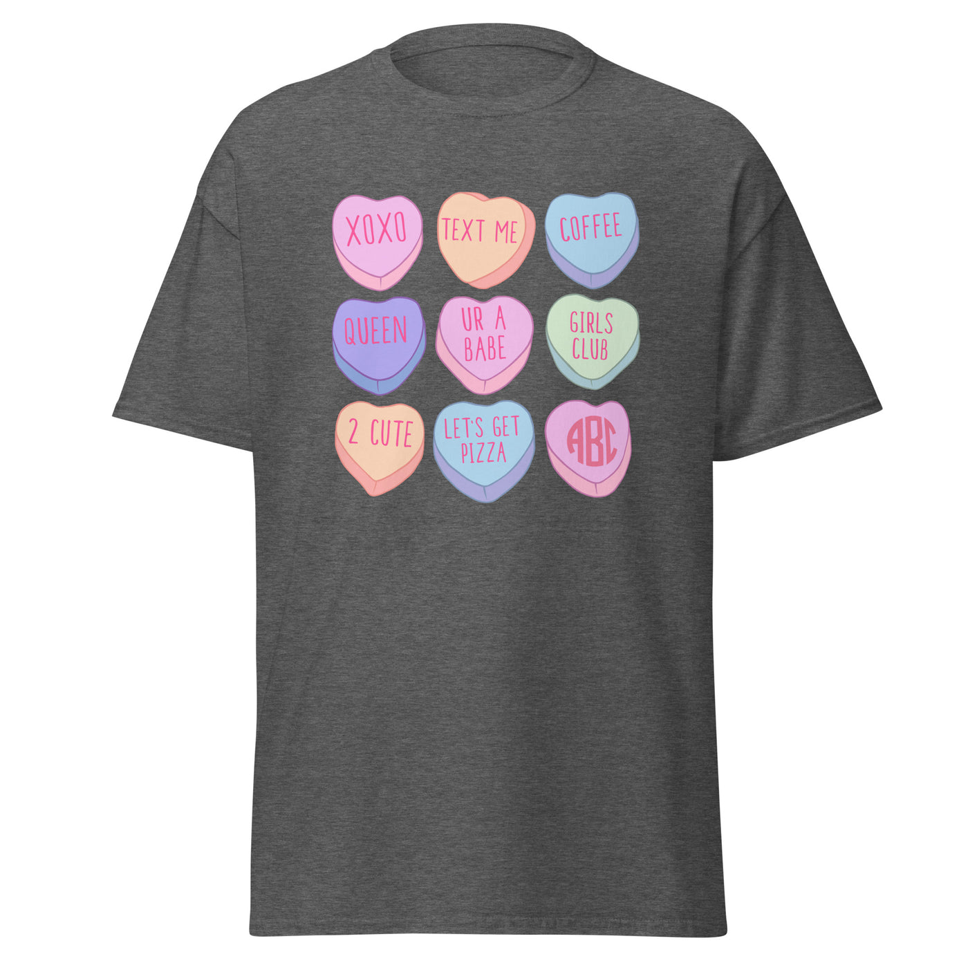 Monogrammed 'Candy Hearts' Basic T-Shirt