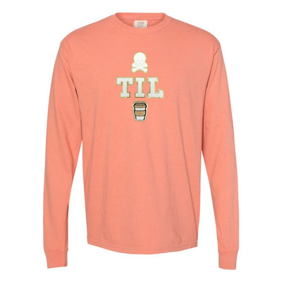 'Dead Til Coffee' Letter Patch Long Sleeve T-Shirt - United Monograms