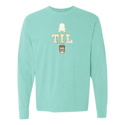 'Dead Til Coffee' Letter Patch Long Sleeve T-Shirt - United Monograms