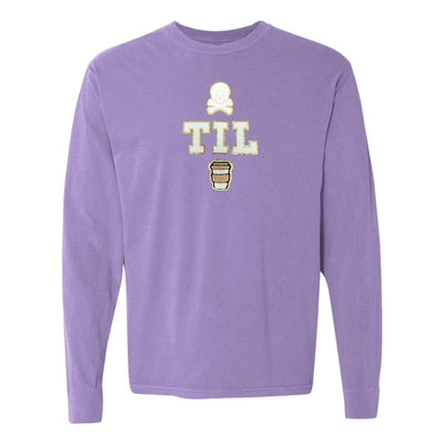 'Dead Til Coffee' Letter Patch Long Sleeve T-Shirt - United Monograms