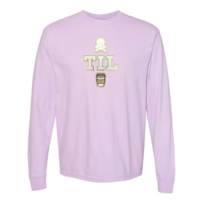 'Dead Til Coffee' Letter Patch Long Sleeve T-Shirt - United Monograms