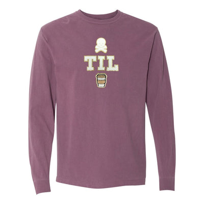 'Dead Til Coffee' Letter Patch Long Sleeve T-Shirt - United Monograms