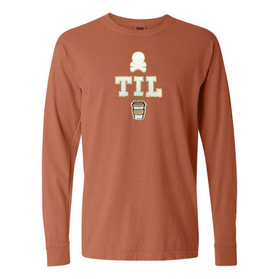 'Dead Til Coffee' Letter Patch Long Sleeve T-Shirt - United Monograms