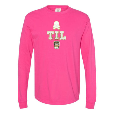 'Dead Til Coffee' Letter Patch Long Sleeve T-Shirt - United Monograms