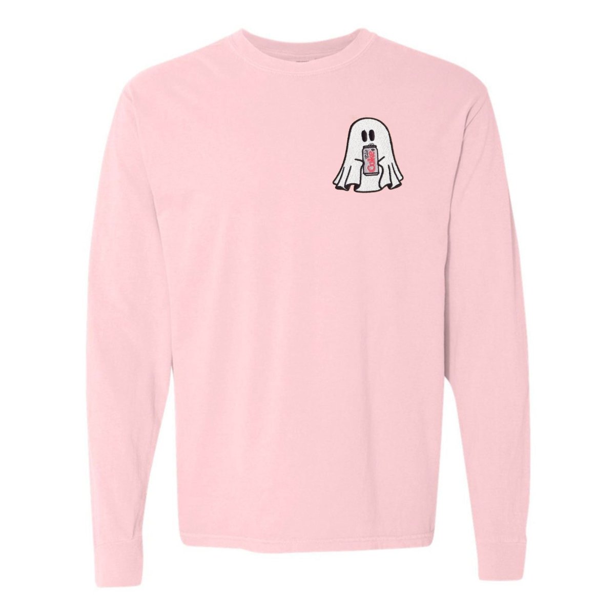 'Diet Coke Ghost' Embroidered Long Sleeve T-Shirt - United Monograms