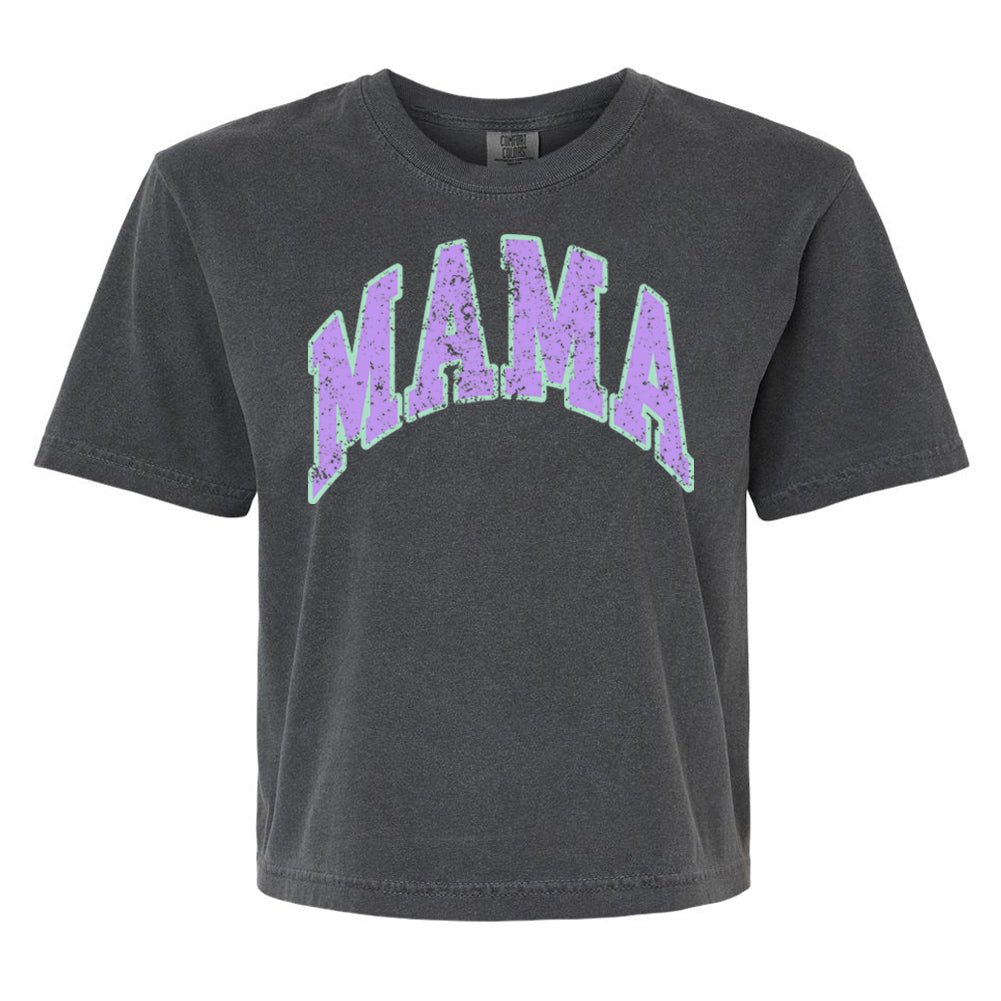 'Distressed Varsity Mama' Boxy T-Shirt - United Monograms