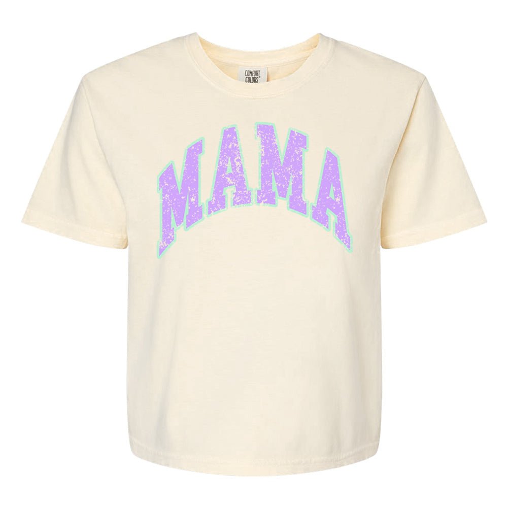 'Distressed Varsity Mama' Boxy T-Shirt - United Monograms