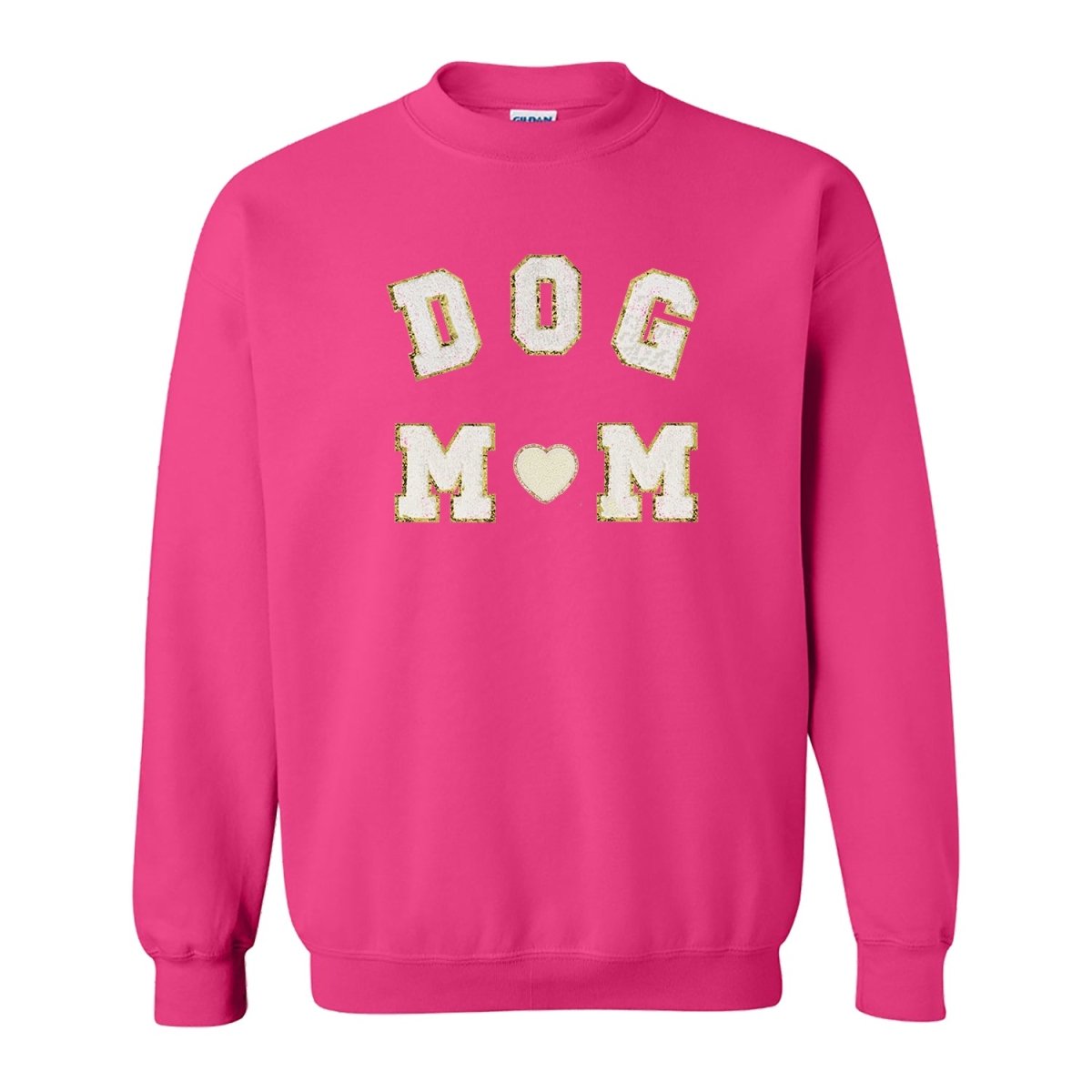 Dog Mom Letter Patch Crewneck Sweatshirt - United Monograms