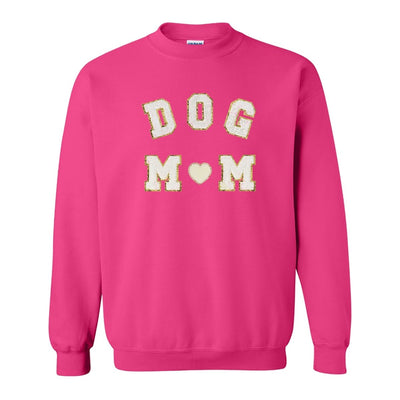 Dog Mom Letter Patch Crewneck Sweatshirt - United Monograms