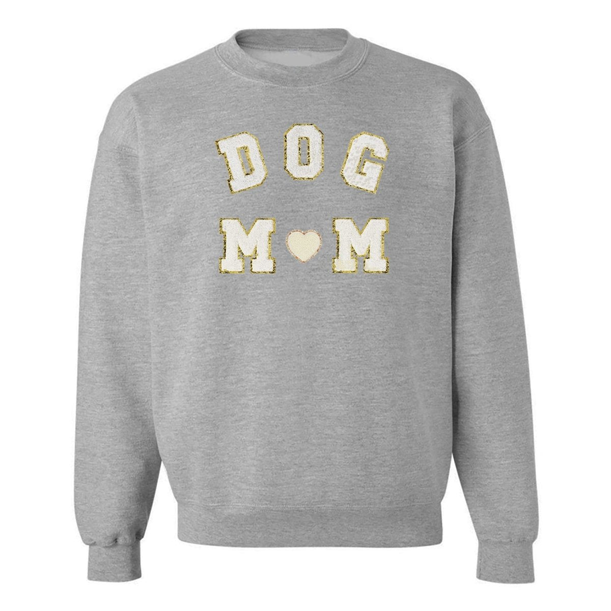 Dog Mom Letter Patch Crewneck Sweatshirt - United Monograms