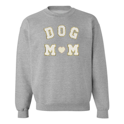 Dog Mom Letter Patch Crewneck Sweatshirt - United Monograms