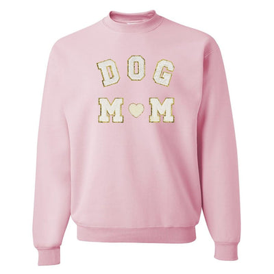 Dog Mom Letter Patch Crewneck Sweatshirt - United Monograms