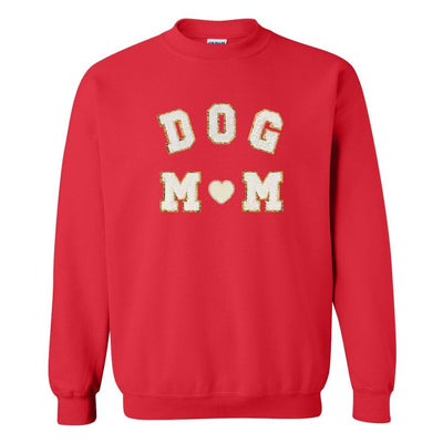 Dog Mom Letter Patch Crewneck Sweatshirt - United Monograms