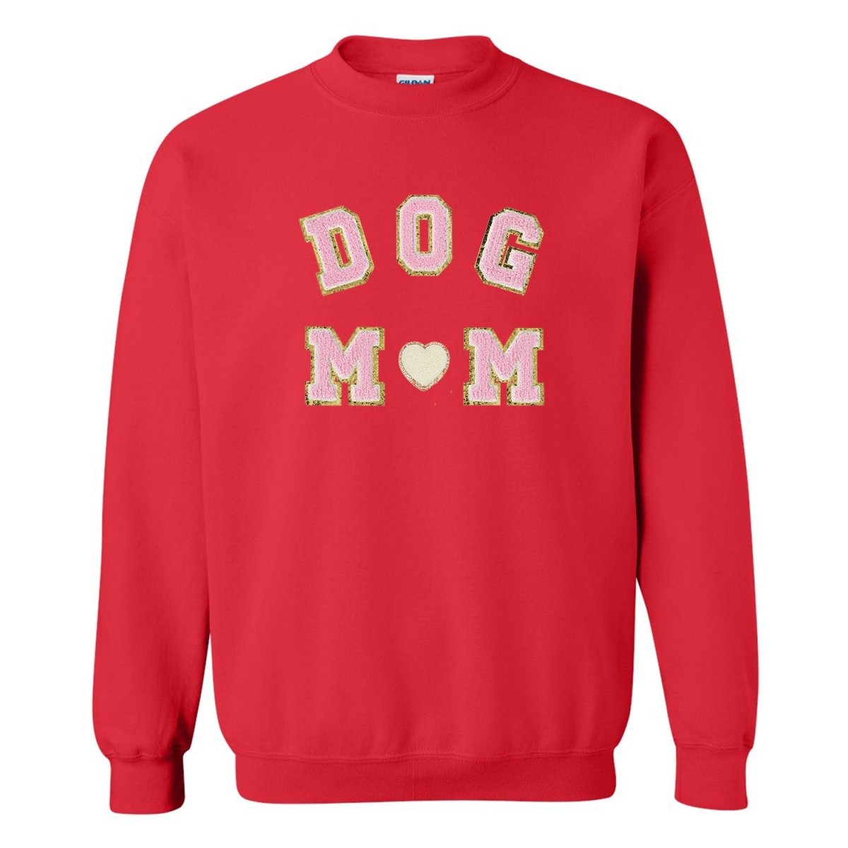 Dog Mom Letter Patch Crewneck Sweatshirt - United Monograms