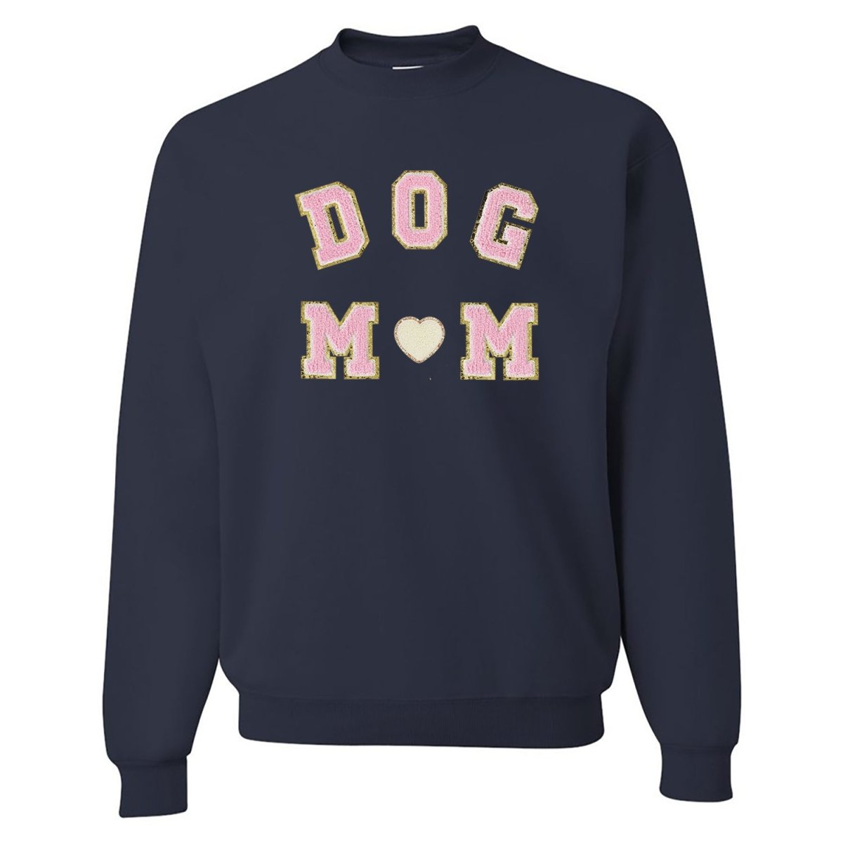 Dog Mom Letter Patch Crewneck Sweatshirt - United Monograms