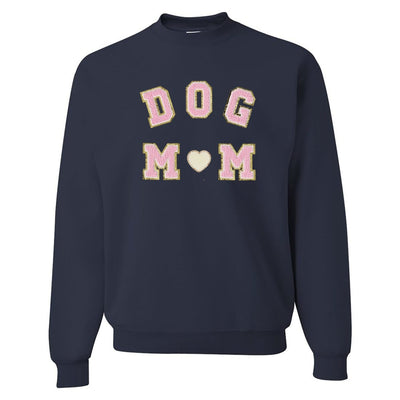 Dog Mom Letter Patch Crewneck Sweatshirt - United Monograms
