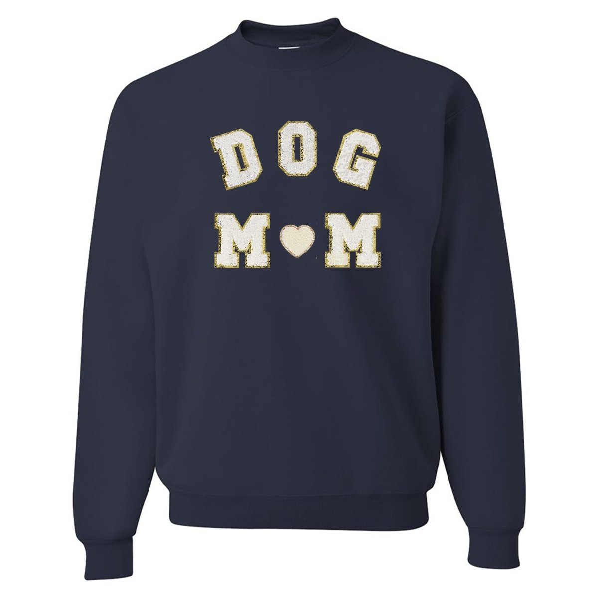 Dog Mom Letter Patch Crewneck Sweatshirt - United Monograms