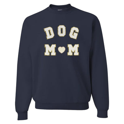Dog Mom Letter Patch Crewneck Sweatshirt - United Monograms