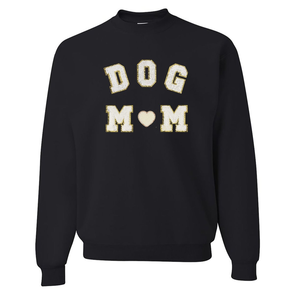 Dog Mom Letter Patch Crewneck Sweatshirt - United Monograms