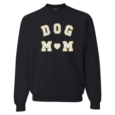 Dog Mom Letter Patch Crewneck Sweatshirt - United Monograms