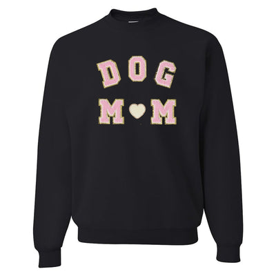 Dog Mom Letter Patch Crewneck Sweatshirt - United Monograms