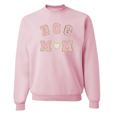 Dog Mom Letter Patch Crewneck Sweatshirt - United Monograms