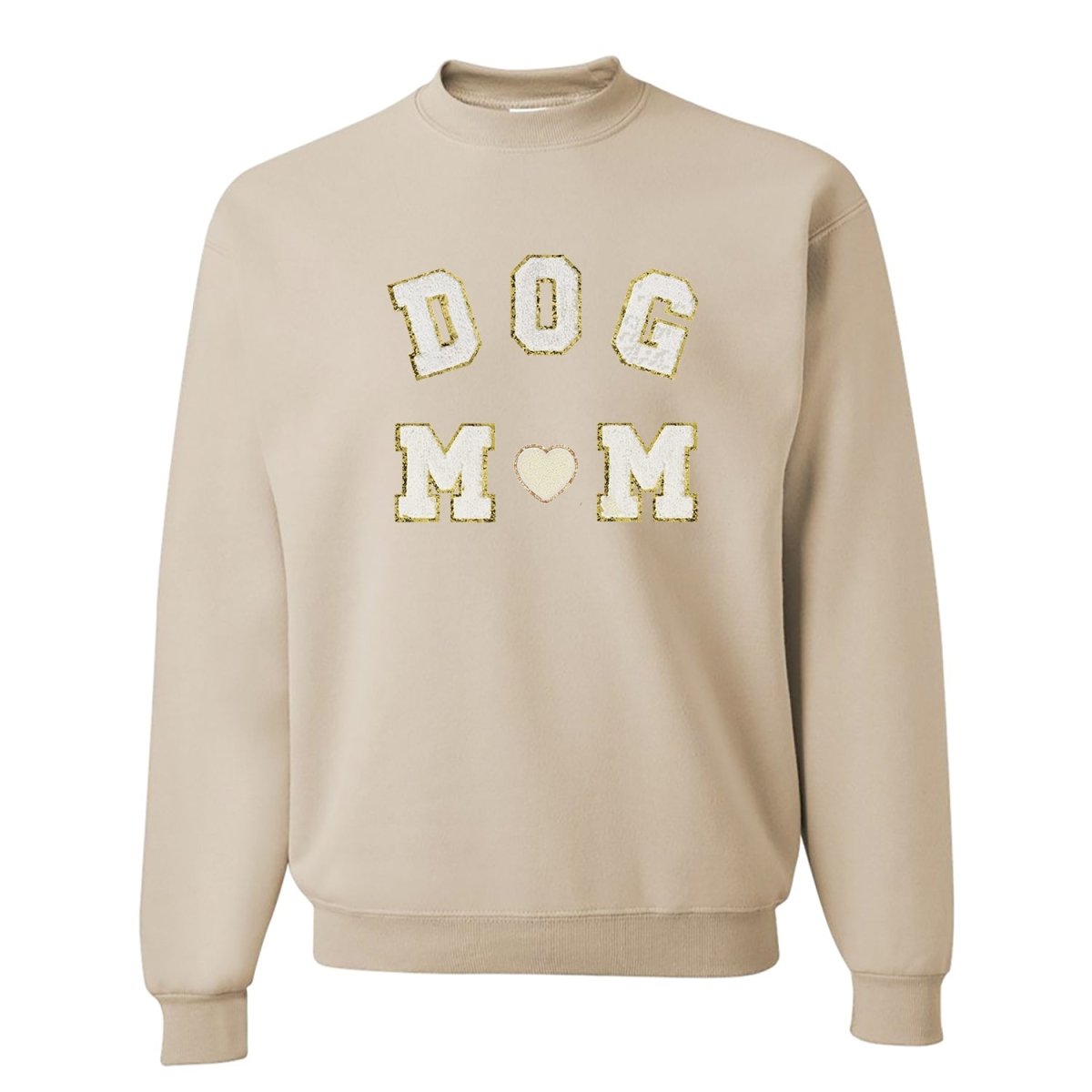 Dog Mom Letter Patch Crewneck Sweatshirt - United Monograms