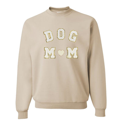 Dog Mom Letter Patch Crewneck Sweatshirt - United Monograms