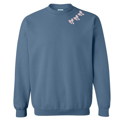 Embroidered 'Bow Collar' Crewneck Sweatshirt - United Monograms