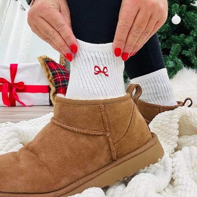 Embroidered Bow Crew Socks - United Monograms
