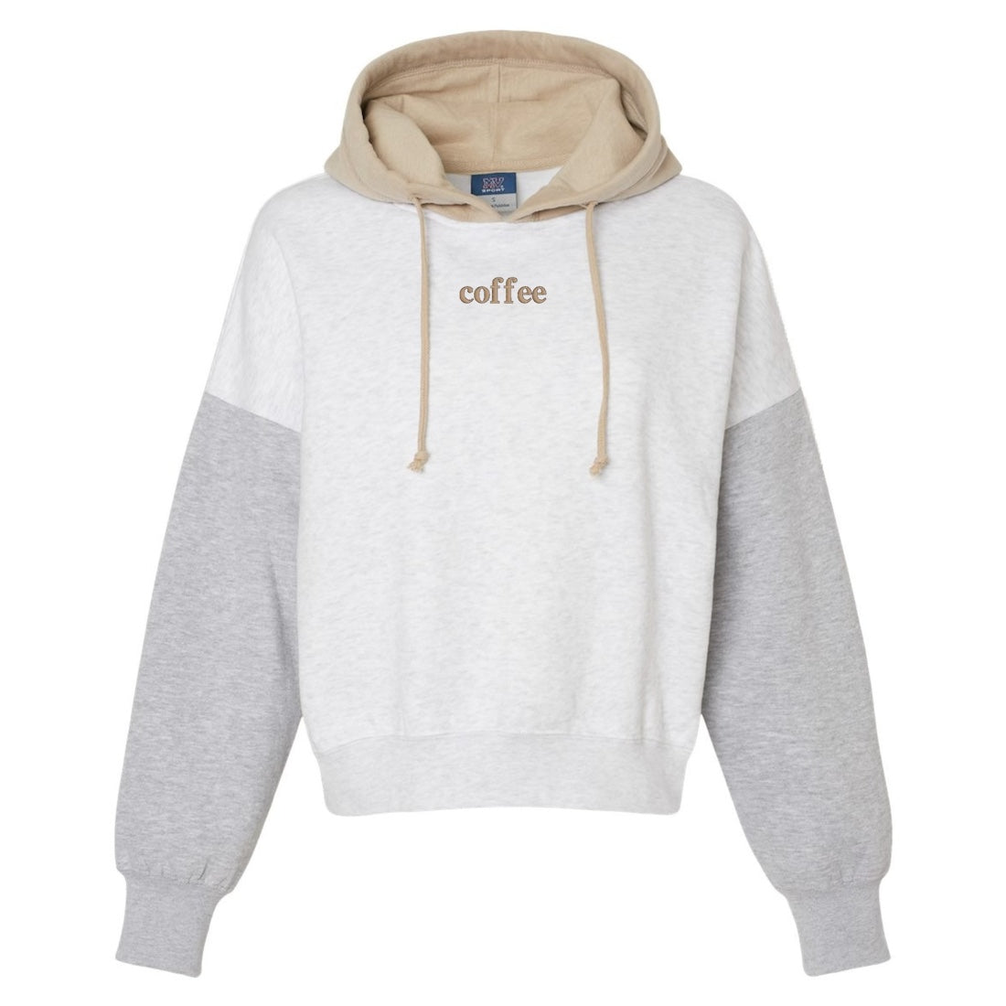 Embroidered 'Coffee' Colorblock Hoodie - United Monograms