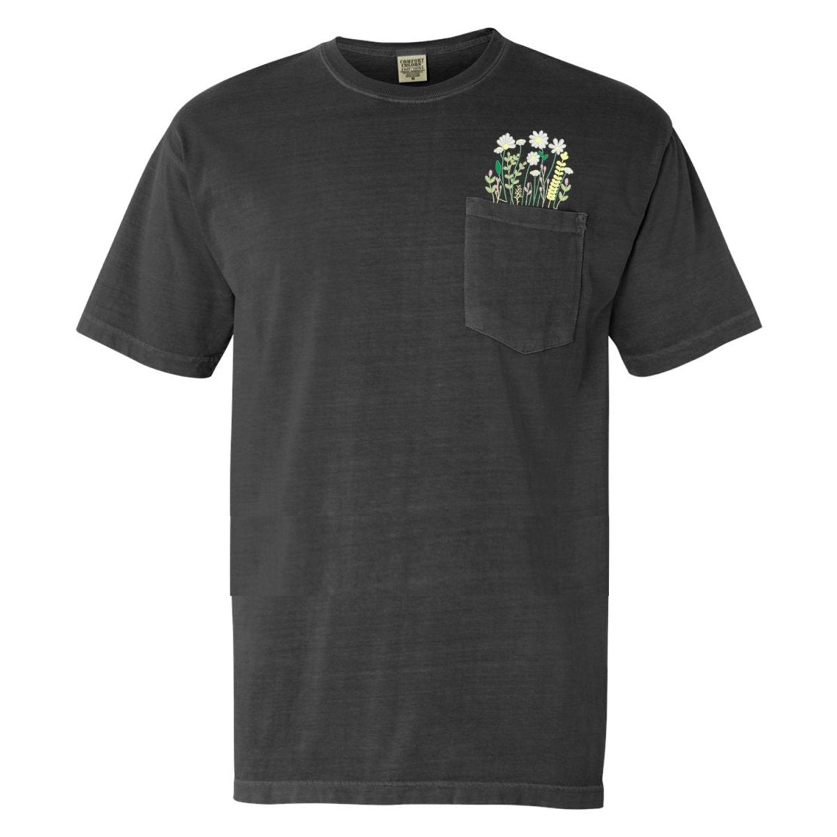Embroidered 'Floral Pocket' Pocket T-Shirt - United Monograms