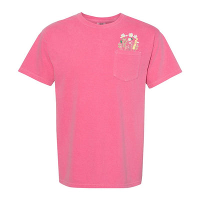 Embroidered 'Floral Pocket' Pocket T-Shirt - United Monograms