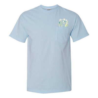 Embroidered 'Floral Pocket' Pocket T-Shirt - United Monograms