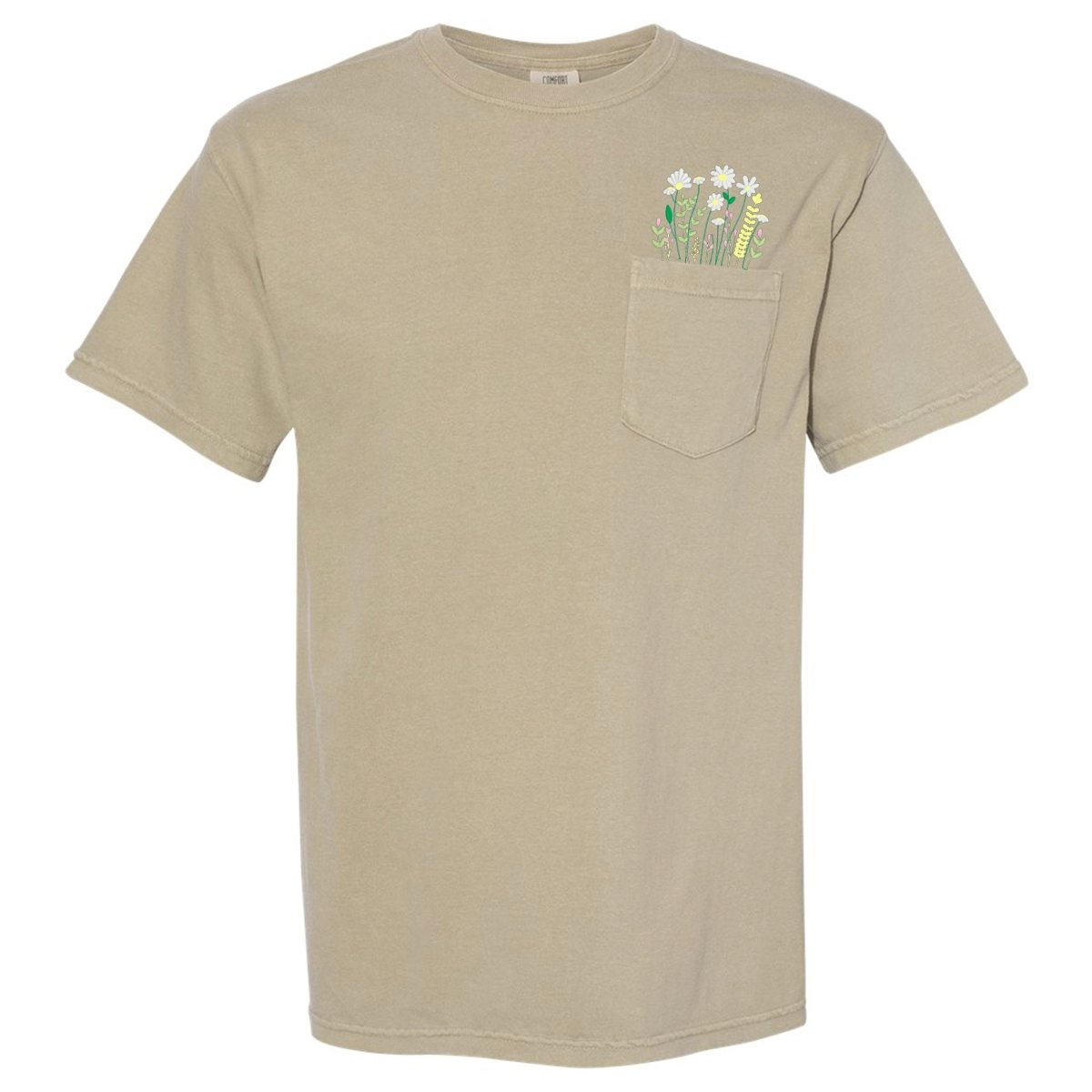 Embroidered 'Floral Pocket' Pocket T-Shirt - United Monograms