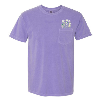Embroidered 'Floral Pocket' Pocket T-Shirt - United Monograms