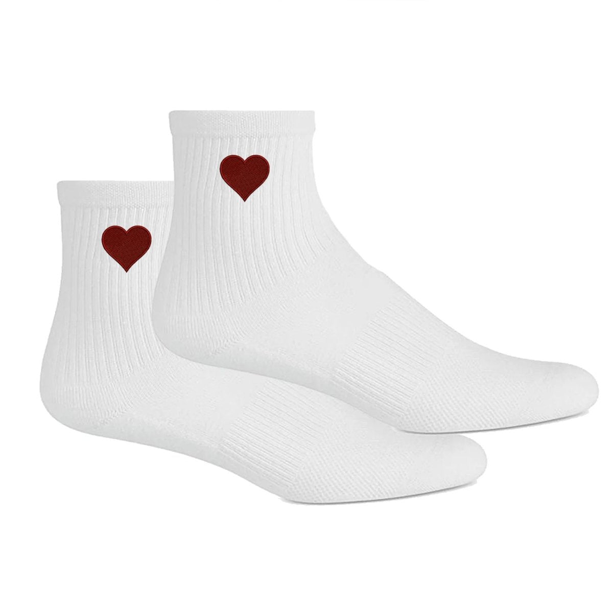 Embroidered Heart Crew Socks - United Monograms