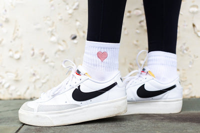 Embroidered Heart Crew Socks - United Monograms