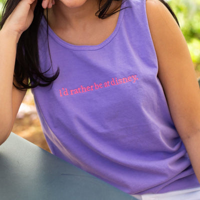 Embroidered 'I'd Rather Be At Disney' Tank Top - United Monograms