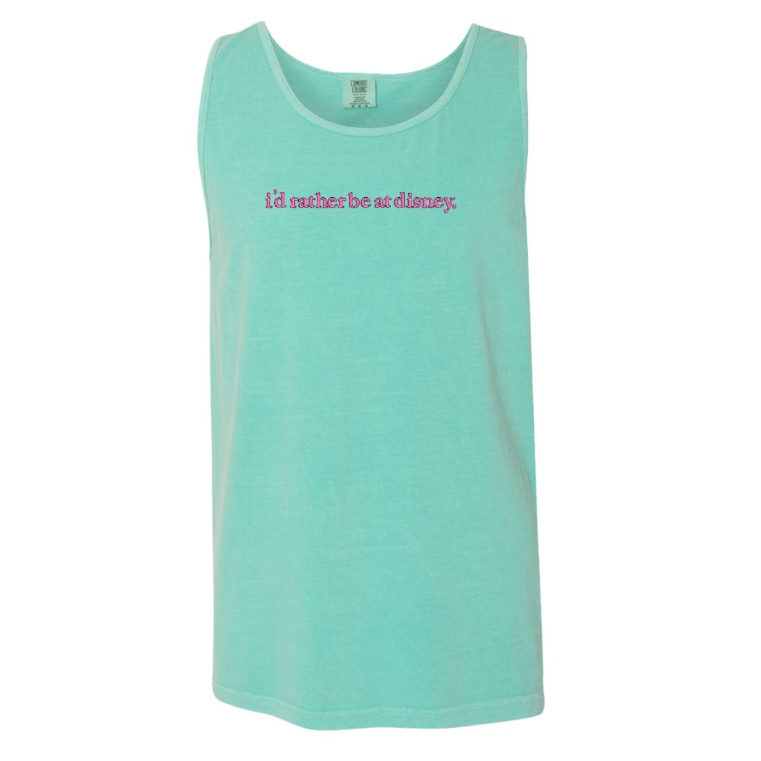 Embroidered 'I'd Rather Be At Disney' Tank Top - United Monograms