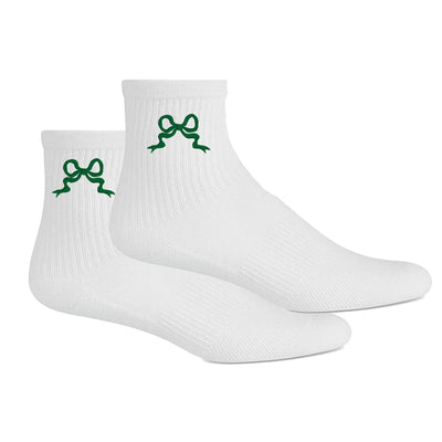 Embroidered 'Ribbon Bow' Crew Socks - United Monograms