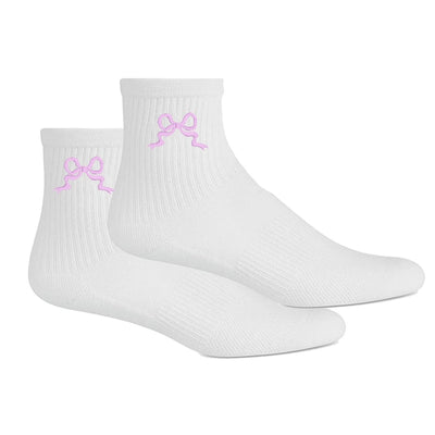 Embroidered 'Ribbon Bow' Crew Socks - United Monograms