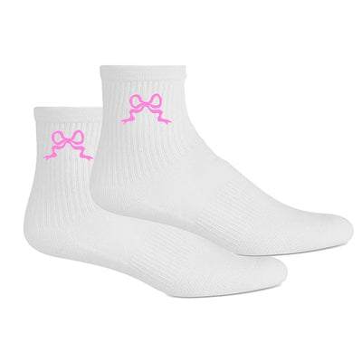 Embroidered 'Ribbon Bow' Crew Socks - United Monograms