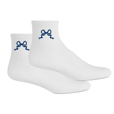 Embroidered 'Ribbon Bow' Crew Socks - United Monograms