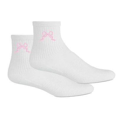 Embroidered 'Ribbon Bow' Crew Socks - United Monograms