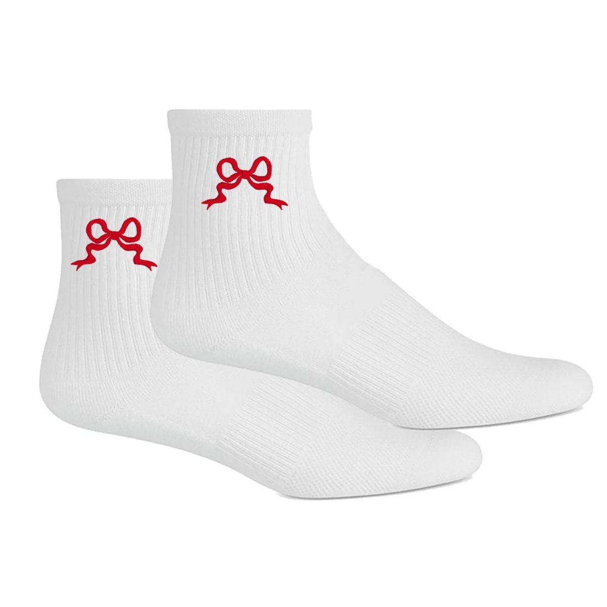 Embroidered 'Ribbon Bow' Crew Socks - United Monograms