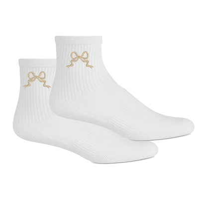 Embroidered 'Ribbon Bow' Crew Socks - United Monograms