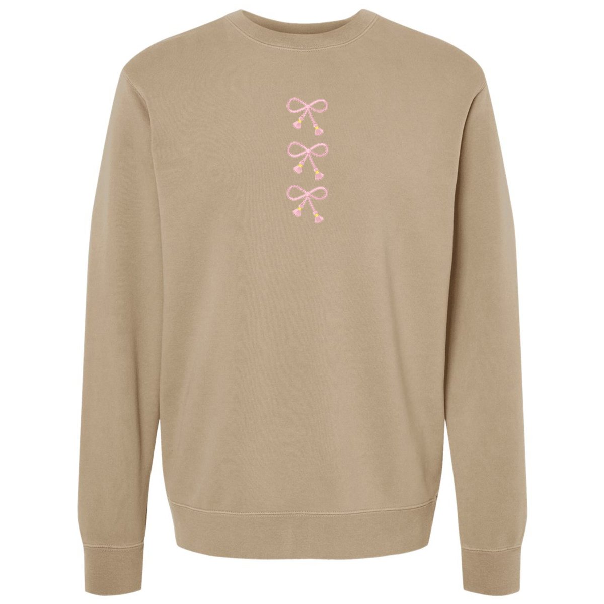 Embroidered Tasseled 'Bows' Cozy Crew - United Monograms