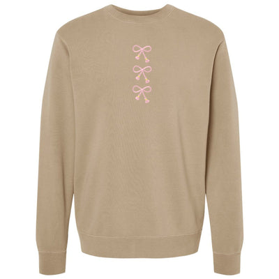 Embroidered Tasseled 'Bows' Cozy Crew - United Monograms